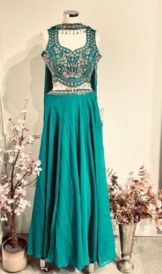 Turkish blue crop top and Sharara
