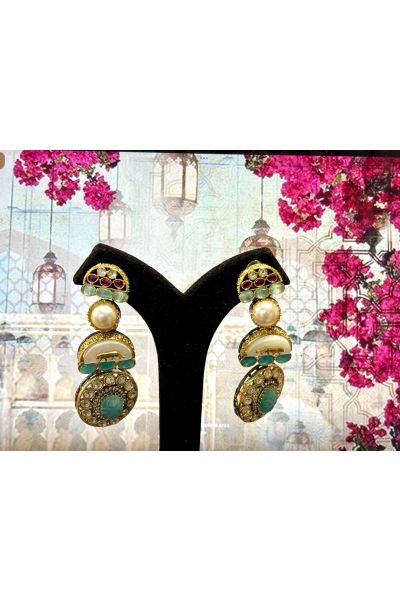 Turquoise stone long hangings