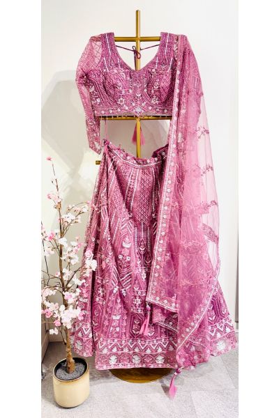 Bubble Gum Pink Net Lehenga 