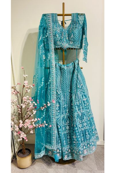 Ananda Blue Net Lehenga 