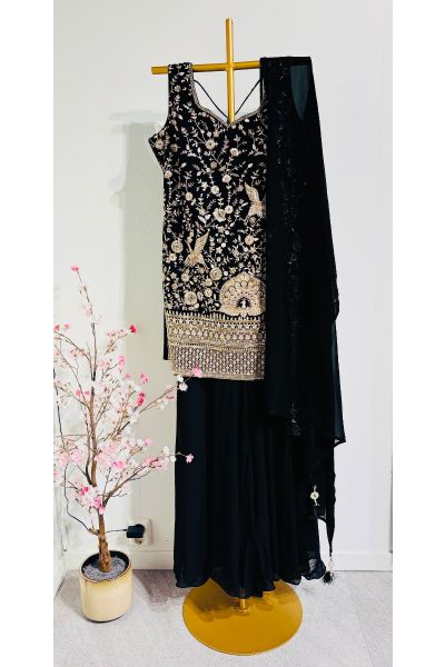 Black Thread Work Sharara