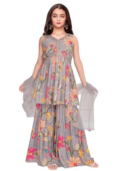 girl's Sharara style Georgette Salwar Suit