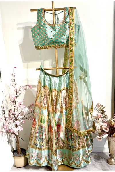 Multi Colour Digital Print Lehenga