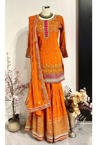Bright Orange Gharara