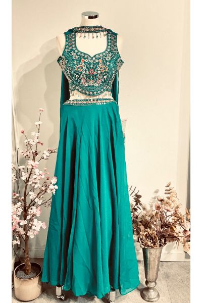 Turkish blue crop top and Sharara