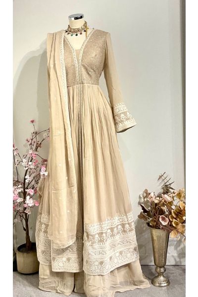 Beige Front open Sharara