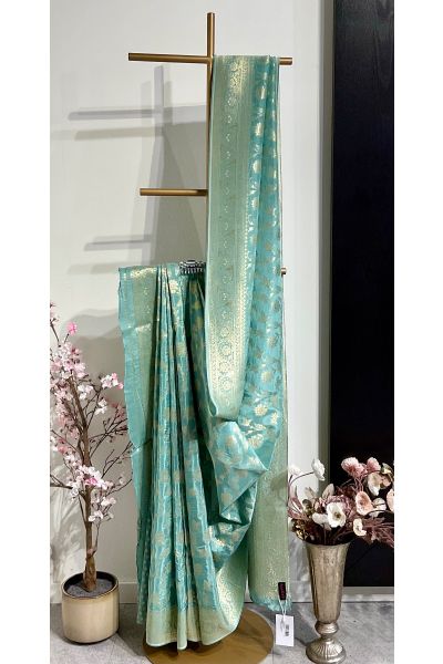 Sea Green Benaras Saree