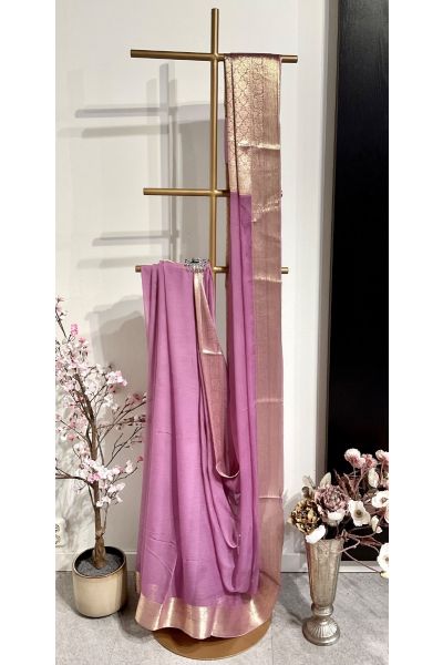 Light Lavander Chiffon saree