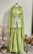 Lime Green Shimmer Peplum Set
