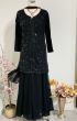 Black Sharara with Cut Beads Work
