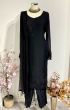 Black silk organza suit 