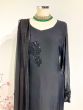 Black silk organza suit 