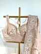 light peach organza designer saree
