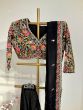 Black saree with multi colour blouse
