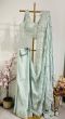 Light Sea Green chiffon silk saree