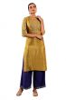 Yellow Embroidered Straight-Long Kurta set