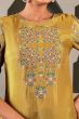 Yellow Embroidered Straight-Long Kurta set