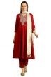Woman Embroidered Anarkali Kurta, Slim Pants And Dupatta Set