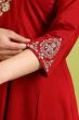 Woman Embroidered Anarkali Kurta, Slim Pants And Dupatta Set