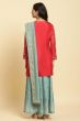Women's Viscose Solid Kurta, Sharara & Dupatta