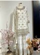 Ivory Heavy Mirror Work Gharara