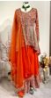 Rust Orange Heavy Embrodery Peplum Suit