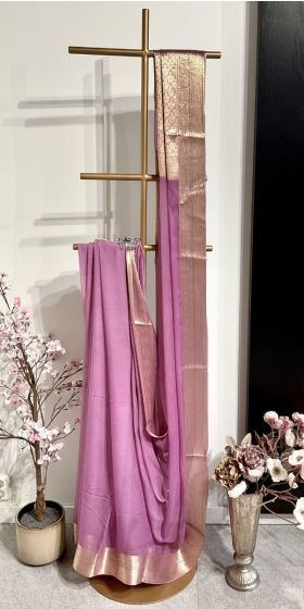 Light Lavander Chiffon saree