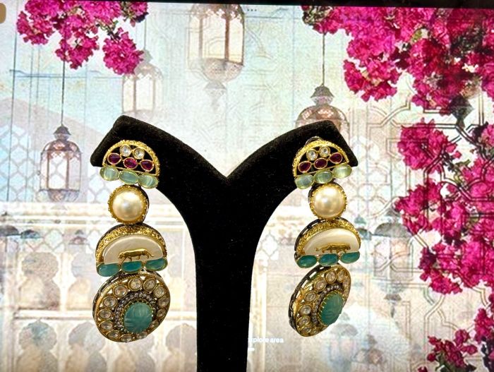 Turquoise stone long hangings