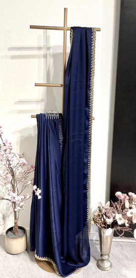 Navy Blue Work Saree