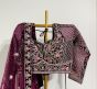 Dark Wine Colour full Embroidery Net Lehenga 