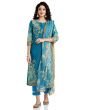 Women Cotton Straight Kurta Slim Pants Suit Set