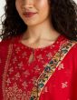 Women Double Layered Kurta Churidar Suit Set
