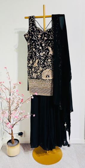 Black Thread Work Sharara