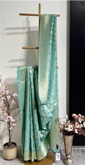 Sea Green Benaras Saree