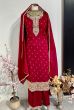 Dark Red Silk Suit