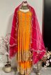 Bright Orange Mirror Work Heavy Anarkali 