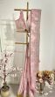 Light pink chiffon silk saree