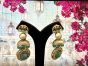 Turquoise stone long hangings