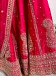 Bright Hot Pink Raw silk  Wedding Lehenga