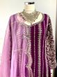 Plum Colour Mirror Work Heavy Anarkali