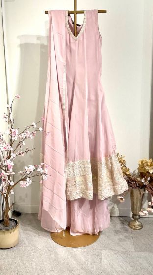 Light purple gorget chikankari sharara