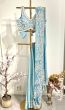 Powder blue saree with readymade blouse 